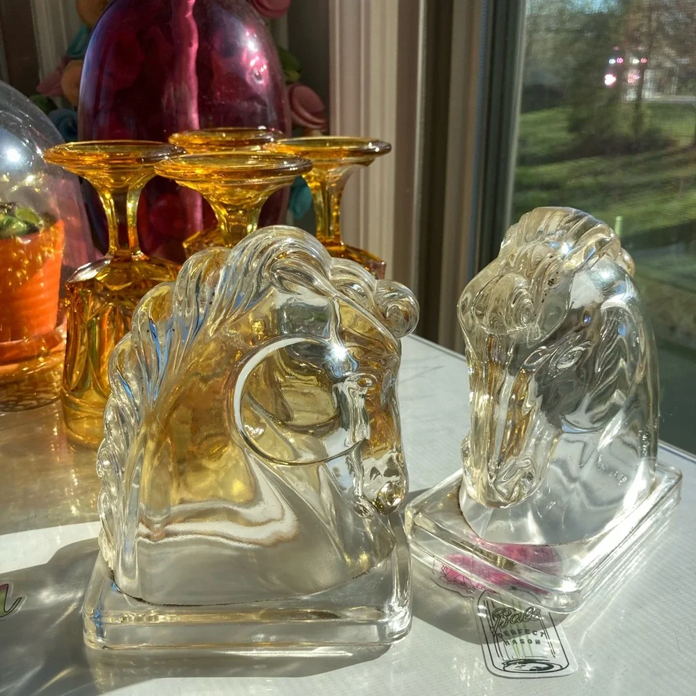 Federal Glass Horse Bookends - Picture 7 of 12